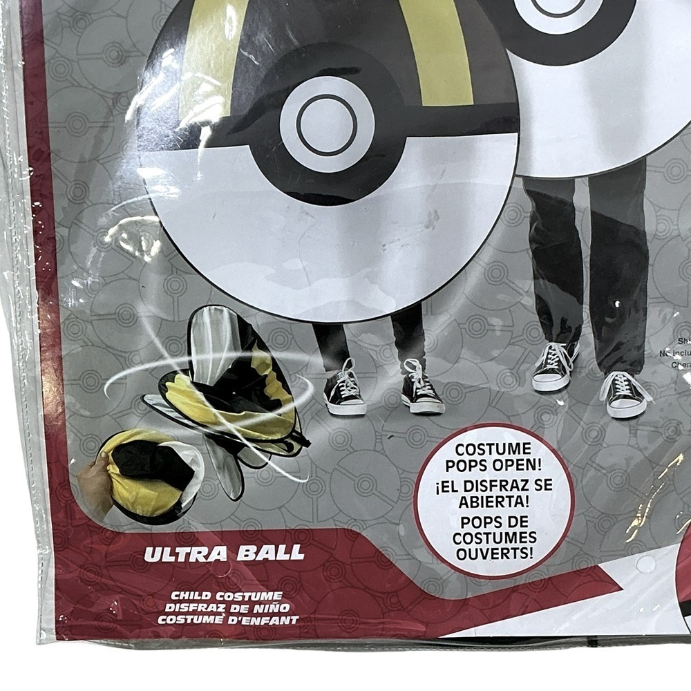 Pokémon Ultra Ball Pop Out Costume Ages 8+ Black White Yellow - Picture 9 of 16